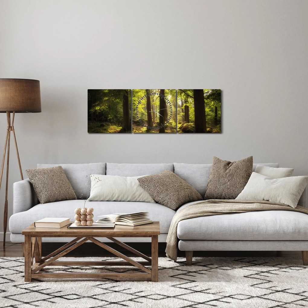 Egy álmodozó erdő képe (órával) (90x30 cm)