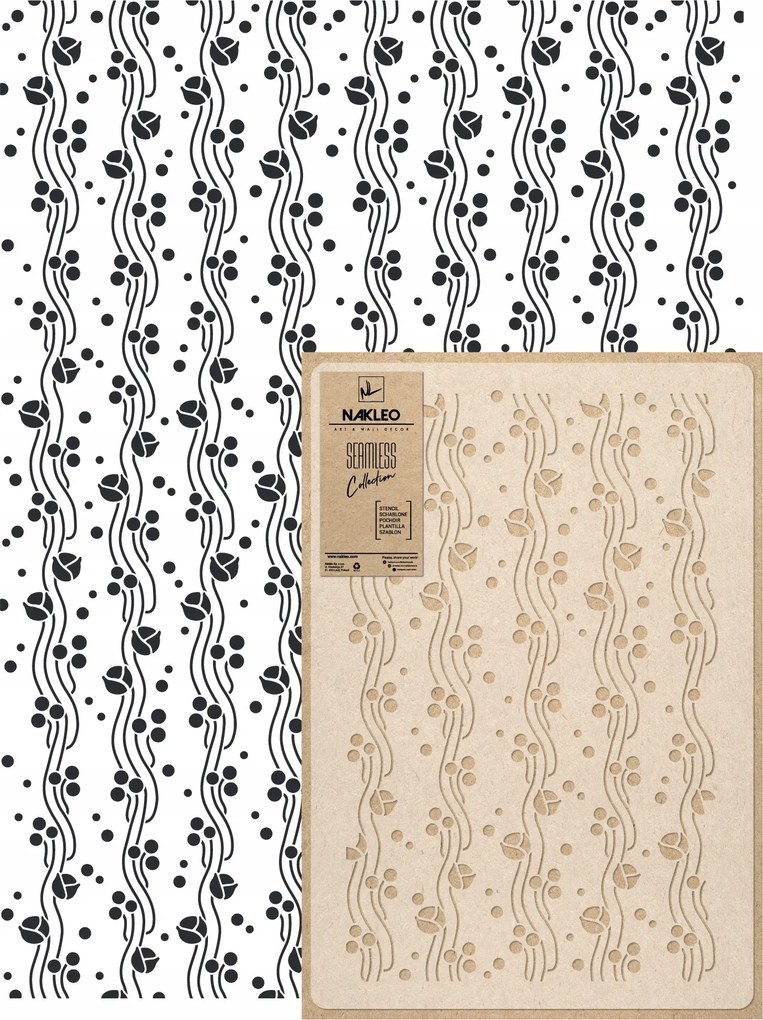 Festősablon Ismételhető Többször felhasználható 59x95cm Tapéta Kúszónövény Art Nouveau