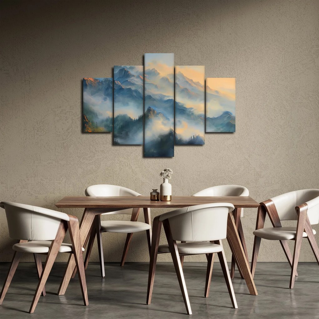 Kép - Festett hegyi táj (150x105 cm)