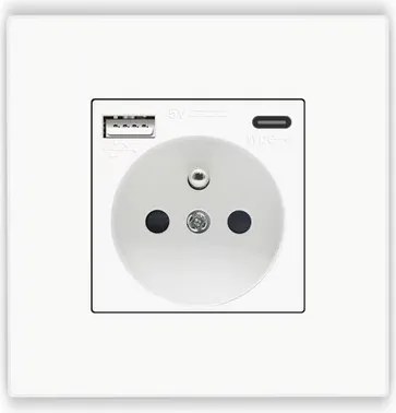 Szimpla Usb Aljzat A-c Kontakt 16A Műanyag 3.1A Quick Charge