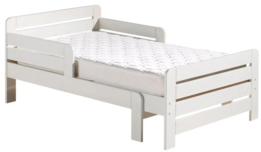 Fehér bővíthető borovi fenyő gyerekágy ágyráccsal Jumper – Vipack