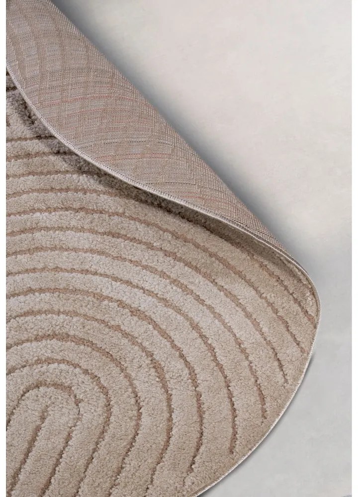Szürkésbarna kerek szőnyeg ø 200 cm Panglao New York Taupe – Elle Decoration