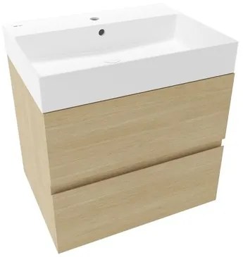 Naturel Verona Fürdőszobaszekrény mosdóval 60x50x45,5 cm világos fa matt VERONA60SDU2