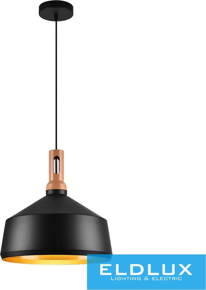 UNIVERSO Függeszték 1xE27 max.60w D350x220x1300mm IP20 fekete/arany 5év
