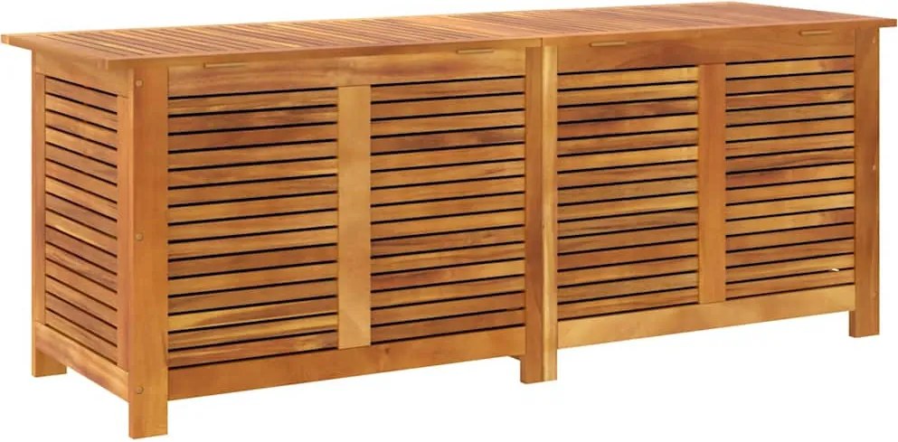 vidaXL tömör akácfa kerti tárolóláda zsaluval 150 x 50 x 56 cm