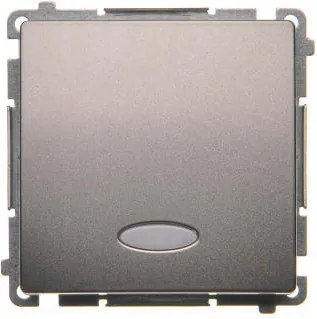 Simon Basic Lépcsőkapcsoló Led háttérvilágítással Inox BMW6L.01/21