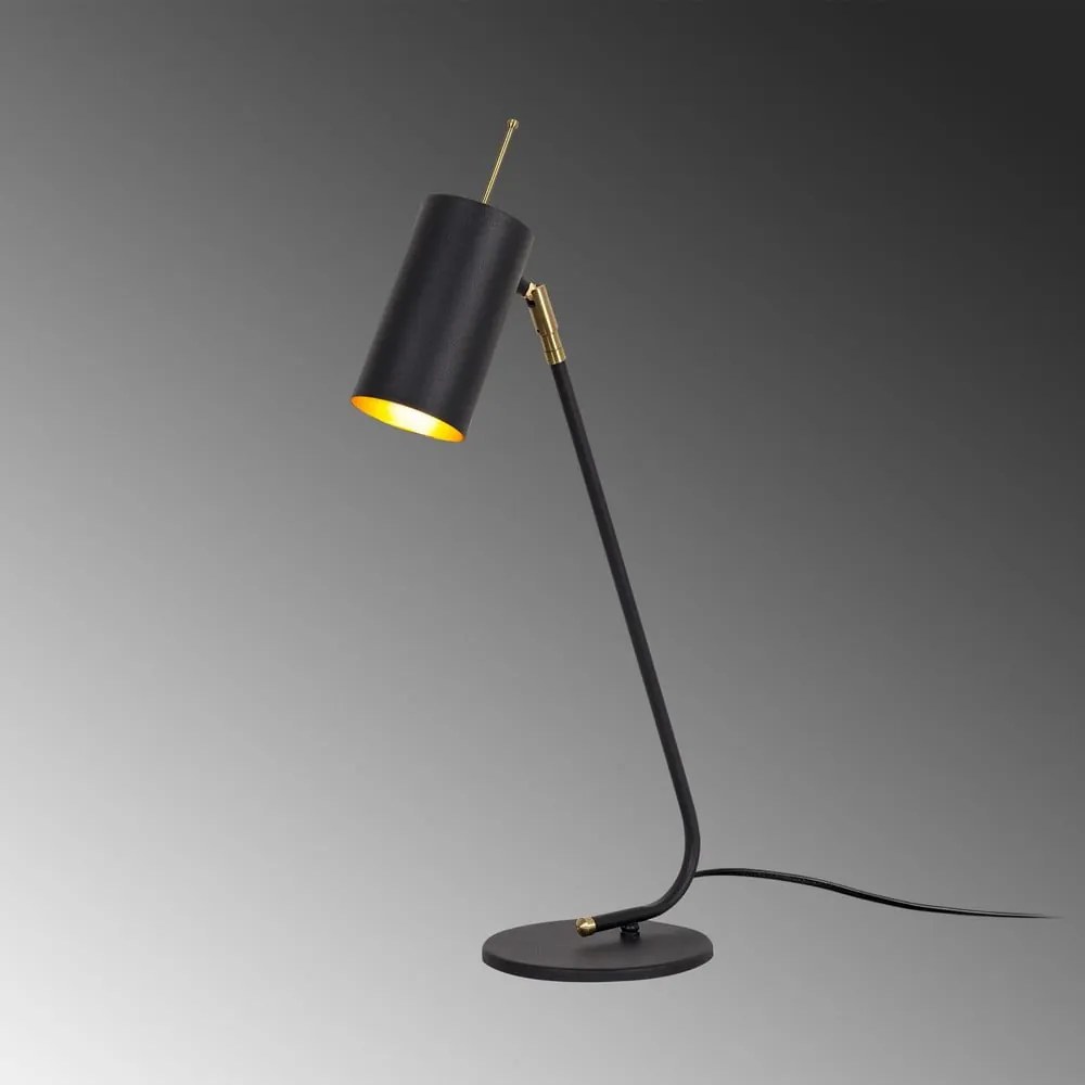 Fekete-aranyszínű asztali lámpa fém búrával (magasság 55 cm) Sivani – Opviq lights