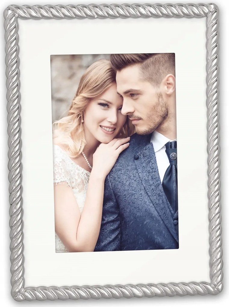 Képkeret 15x20 pp 10x15 ezüst díszített évforduló ajándék