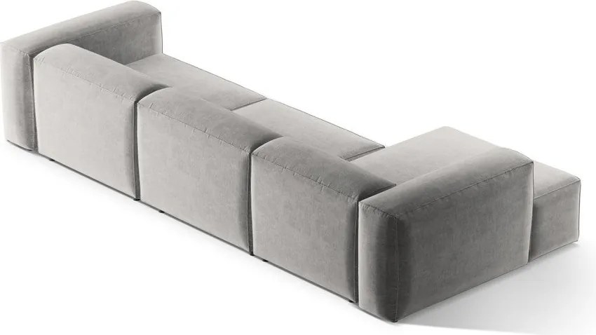 Világosszürke sarokkanapé (bal oldali-heverő résszel) Bergamo – Cosmopolitan Design