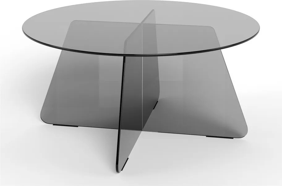 Szürke üveg kerek dohányzóasztal ø 80 cm Samos – Actona