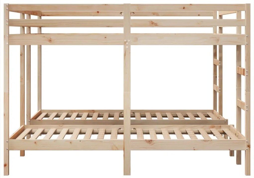 tömör fenyőfa tripla emeletes ágykeret 200x200/80x200 cm