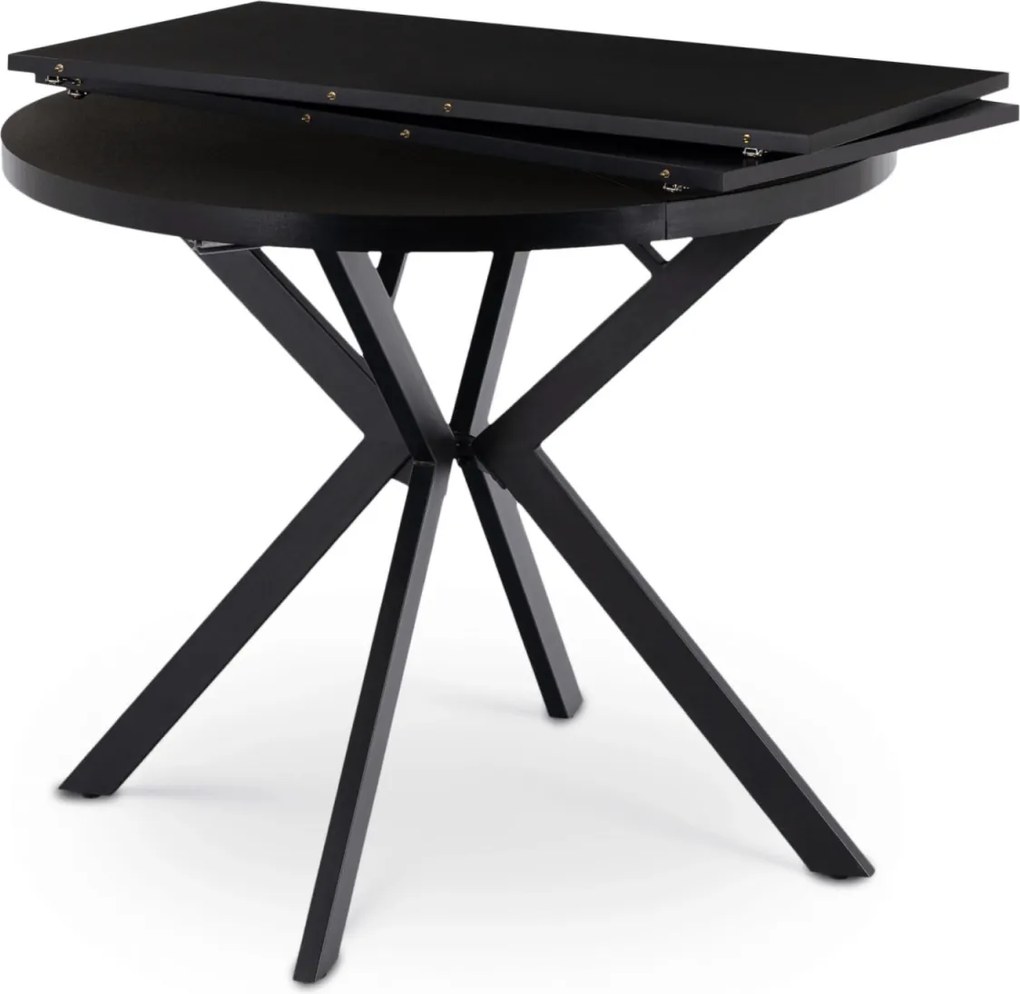 Kihúzható étkezőasztal 90–190 cm méretben, fekete színben LUGO