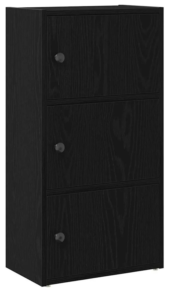 Könyvespolc fekete tölgy 40x24x77 cm Gépesített fa