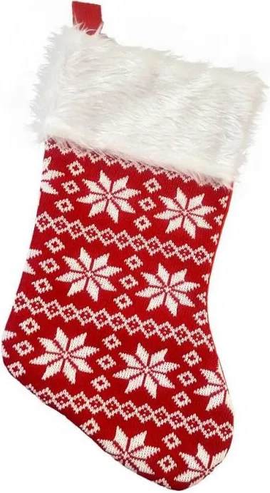 Hópehely Red Karácsonyi kandalló zokni, csizma 41 cm