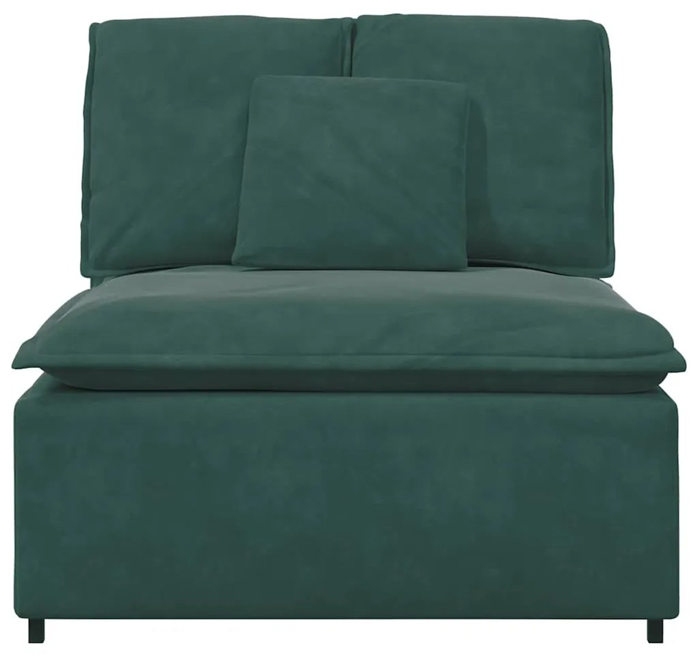vidaXL sötétzöld moduláris kanapé középső modul párnákkal 100 cm
