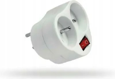 Dugaszolható elosztó kapcsolóval 2 aljzat földelt fehér RC-20W