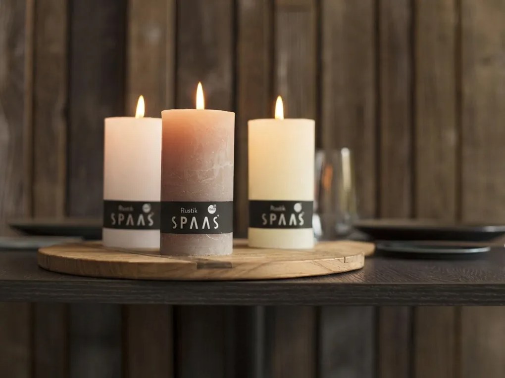 Oszlop gyertya SPAAS RUSTIK 13 cm zöld