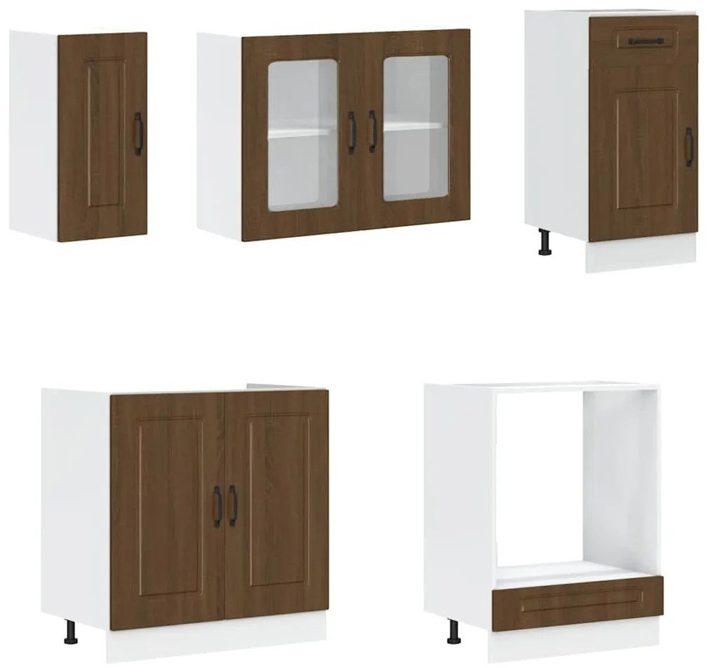 vidaXL 8 darabos konyhaszekrény szett Kalmar barna tölgy műfa