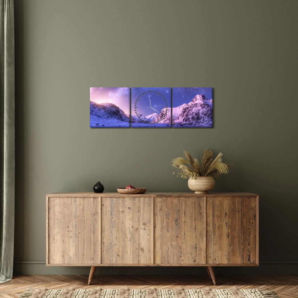 Kép - Sarkvidéki táj (órával) (90x30 cm)