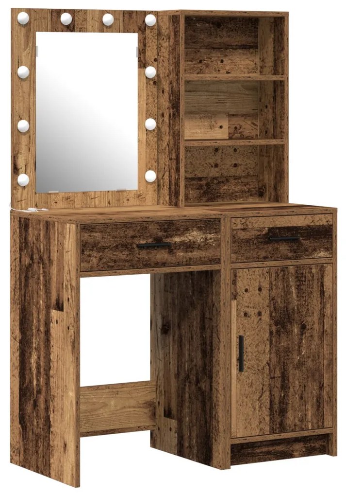 Sminkasztal Készlet 2 pcs Régi fa 50 x 41 x 135 cm Faanyag