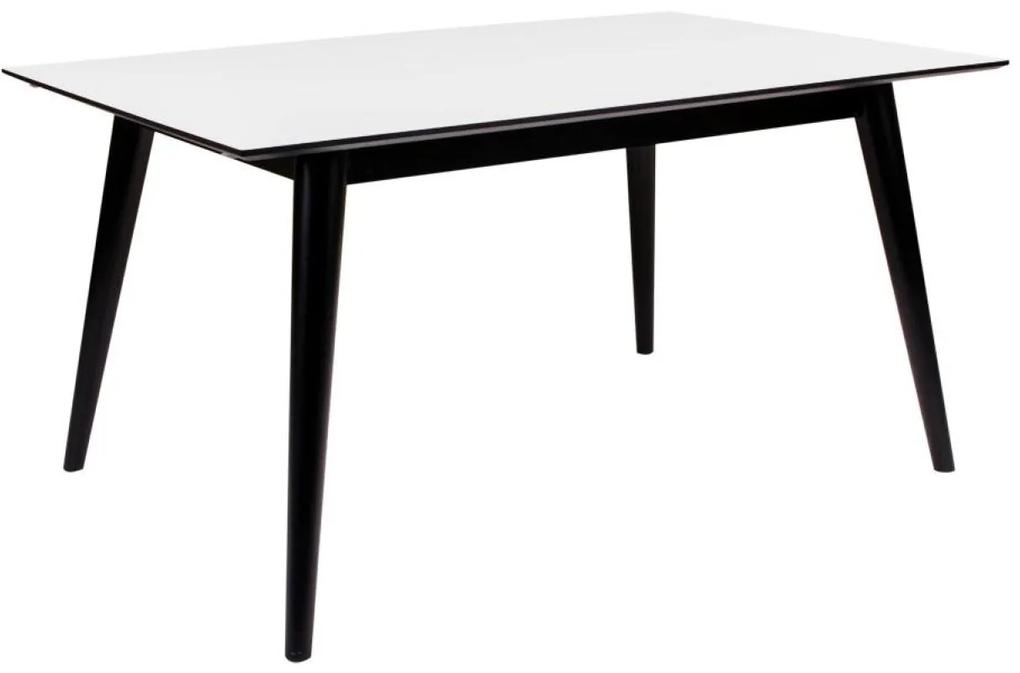 COPENHAGEN fehér bővíthető étkezőasztal fekete lábakkal 150/230cm