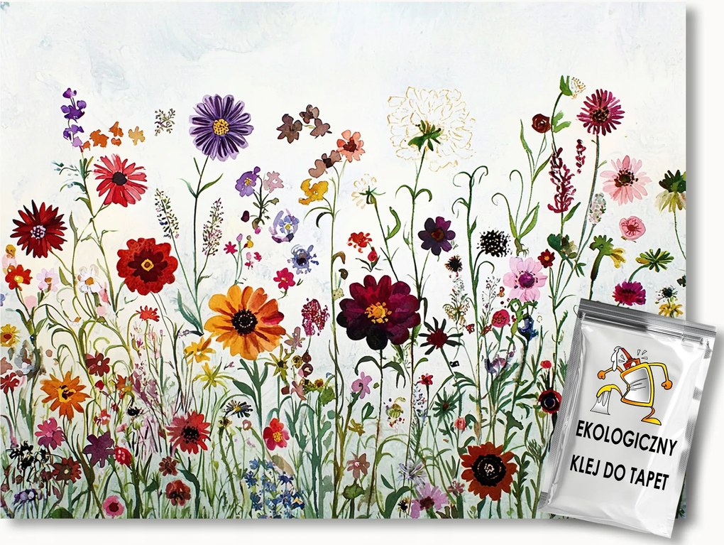 Fotótapéta Flizelina Természet Népi Kert Rét Színes Virágok 416x254 ragasztó