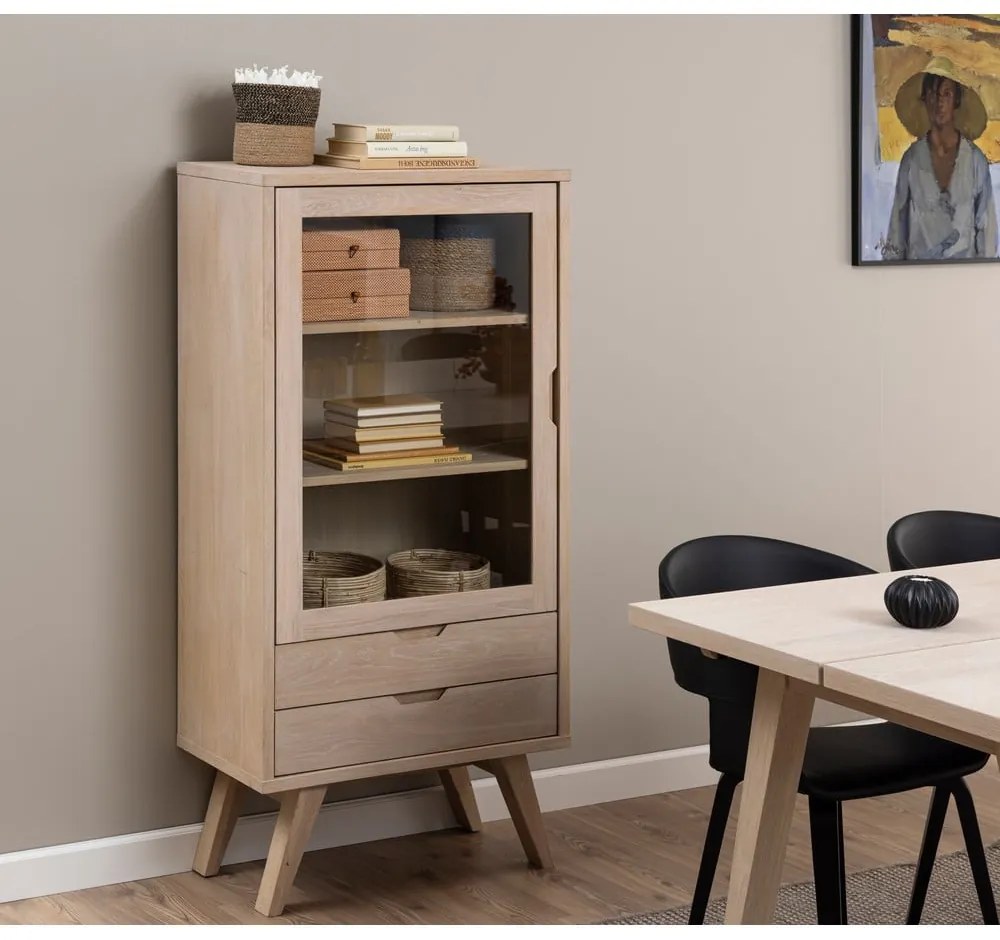 Tálalószekrény tölgyfa dekorral 72x145 cm A-Line - Actona