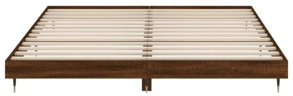 barna tölgy színű szerelt fa ágykeret matrac nélkül 120x200 cm