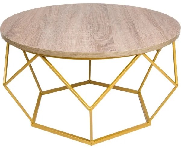 Kávéasztal DIAMOND 40x70 cm arany/barna