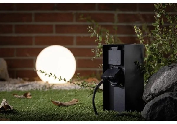 Paulmann 94657 - Kültéri csatlakozós oszlop RIO 2Z SCHUKO 230V IP44