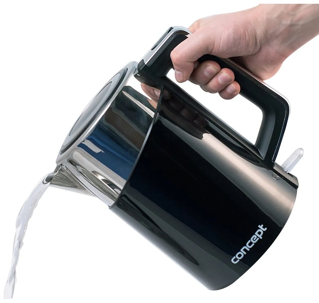 Concept RK3171 Cool Touch elektromos vízforraló hőszabályzóval 1,7 l, fekete