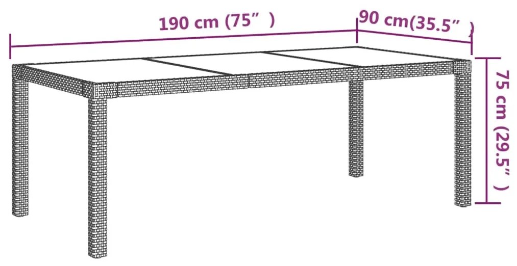 7 részes bézs polyrattan kültéri étkezőszett párnákkal