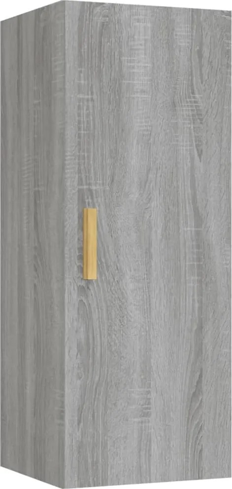 vidaXL szürke sonoma színű szerelt fa faliszekrény 34,5 x 34 x 90 cm