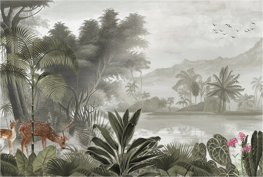 Fotótapéta Flizelin Fali Ragasztó Szett Trópusi oázis 104x70 Ragasztó