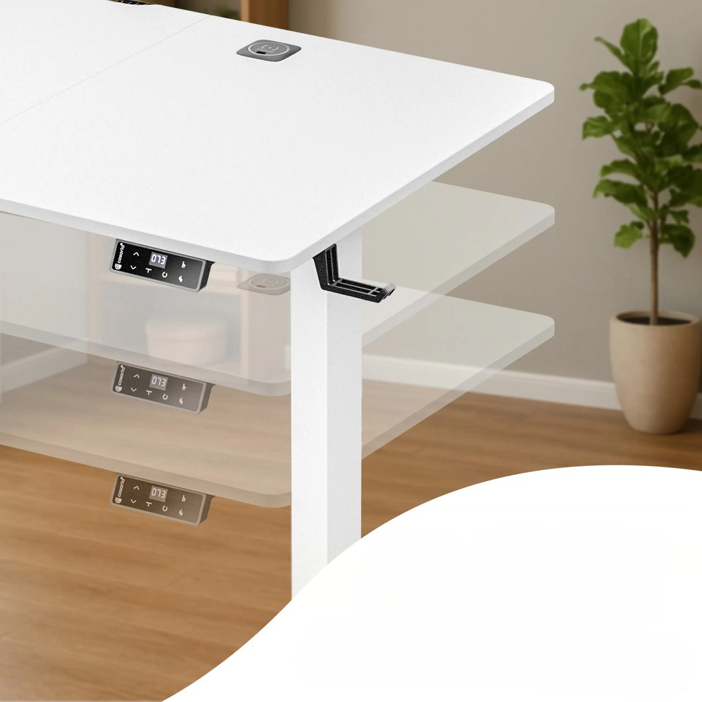 Deuba Magasságban állítható asztal 140x60x117cm - fehér