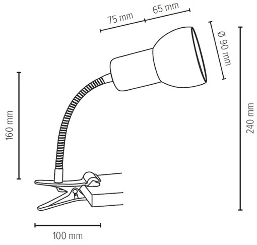 Spot-Light 2224174WF - SVENDA klip lámpa 1xE27/60W/230V
