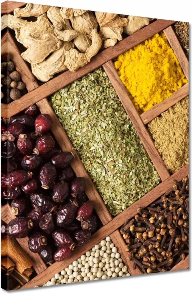 Vászonkép 30x40 Fűszerek dobozban