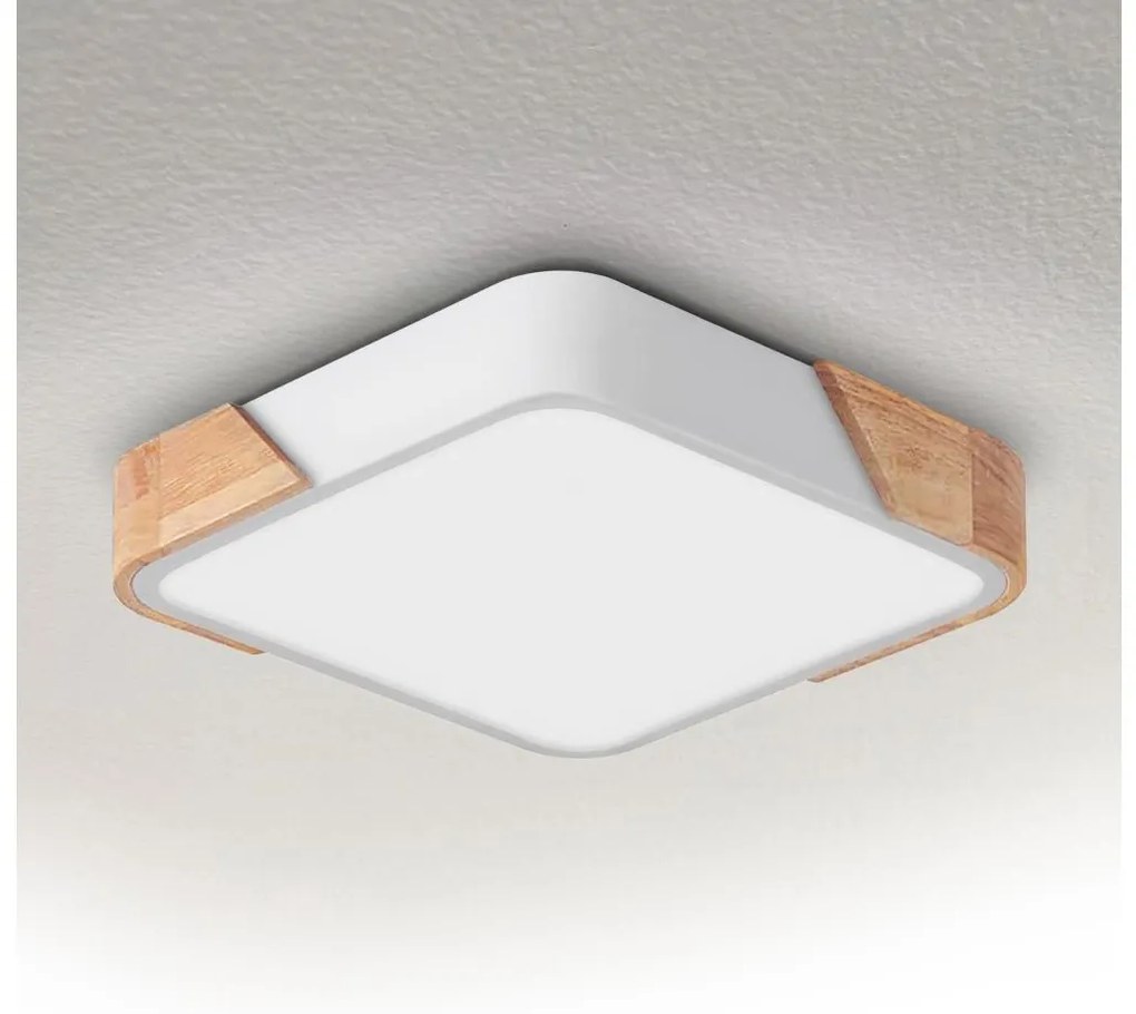 Brilagi - LED mennyezeti lámpa PILANA LED/24W/230V tölgy/fehér 32x32 cm