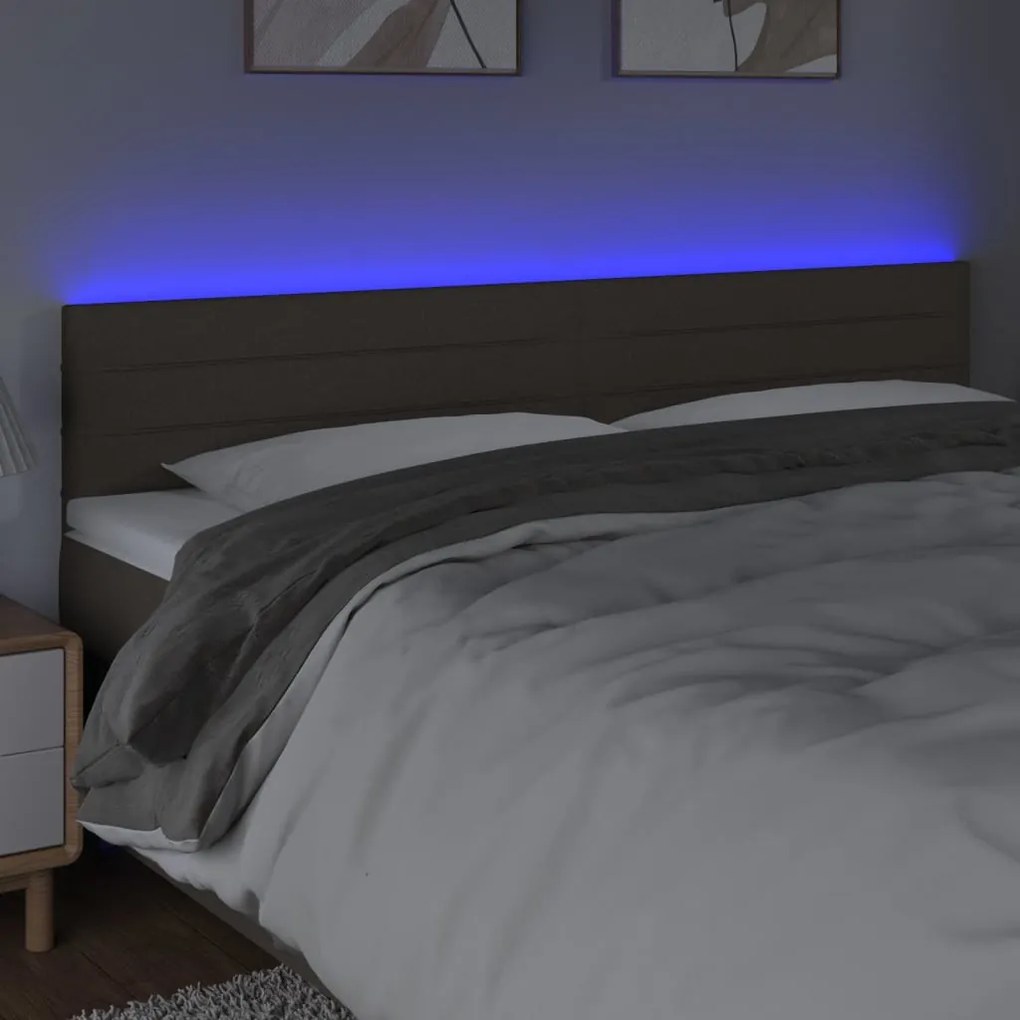 tópszínű szövet LED-es fejtámla 160x5x78/88 cm