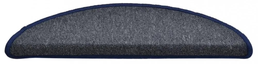 15 db sötétszürke és kék lépcsőszőnyeg 56 x 17 x 3 cm