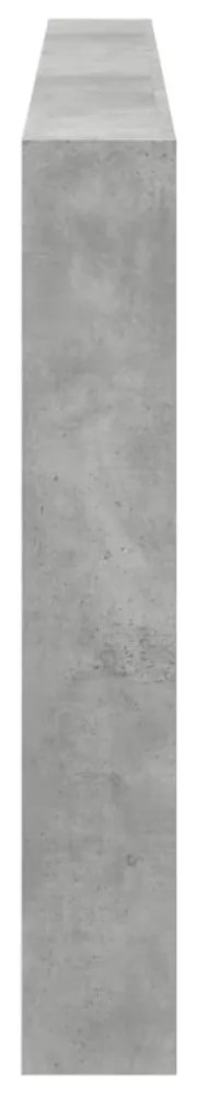 betonszürke áthidalószekrény LED-világítással 220 x 17 x 102 cm