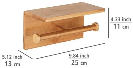 WENKO 24745100 - WC-papír tartó BAMBUSA 25x13 cm barna