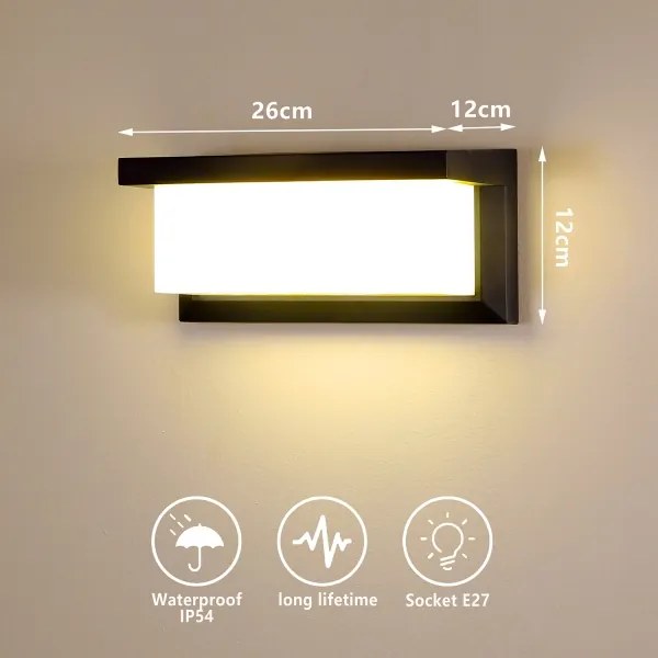 Brilagi - LED dimmelhető kültéri fali lámpa BRICKY 1xE27/6W/230V 2700-6500K IP54 fekete