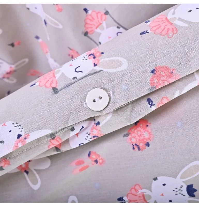 EMI Nyuszik gyermek pamut ágyneműhuzat, Gyerekgarnitúra 90x130 + 45x65