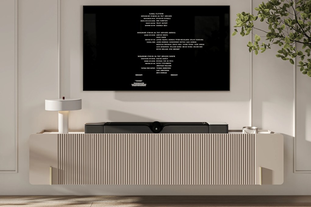 Malmi függő TV-szekrény - 200 cm - kasmír / krém bianca / arany elemek