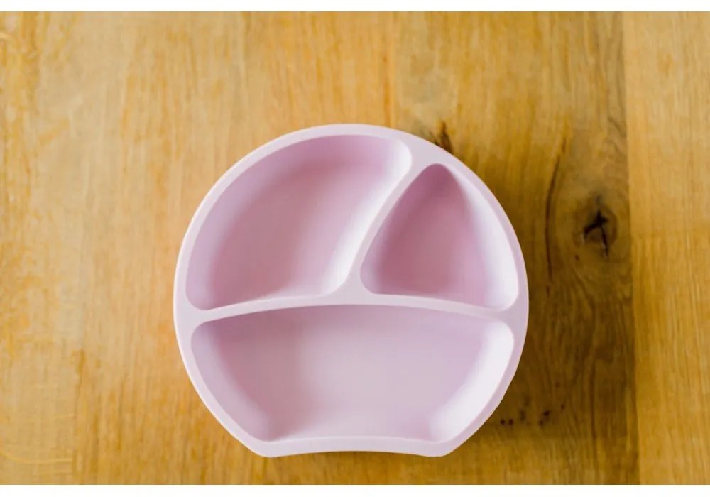 Világos rózsaszín szilikon gyerek tányér 19x20,5 cm – Kindsgut