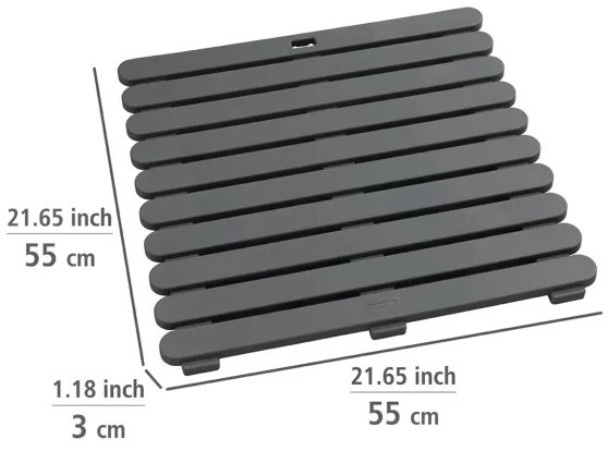 WENKO 22947100-Zuhanyszőnyeg beltéri & kültéri 55x55 cm szürke