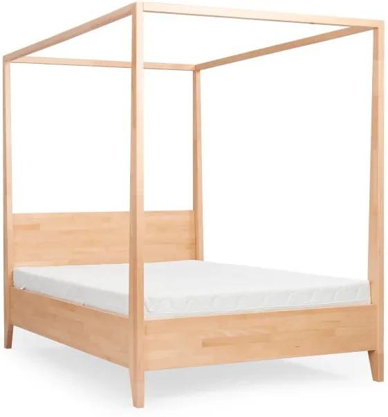 Canopy kétszemélyes tömör bükkfa ágy, 160 x 200 cm - SKANDICA