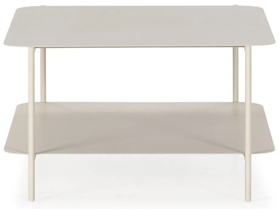 Krémszínű fém dohányzóasztal 70x73 cm Beatrix – MOME