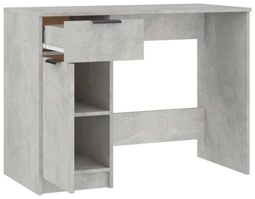 betonszürke színű szerelt fa íróasztal 100 x 50 x 75 cm